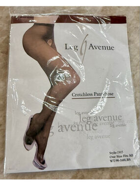 Leg Avenue Crotchless Pantyhose One Size Black